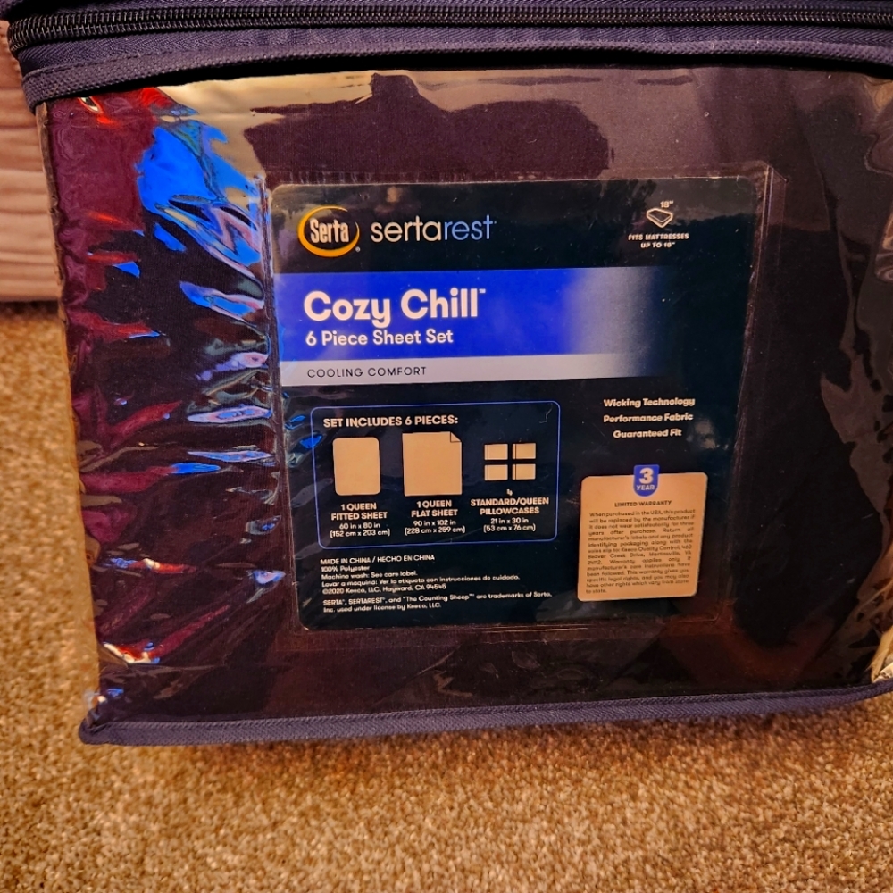 Serta Cozy Chill 6pc Queen Sheet Set